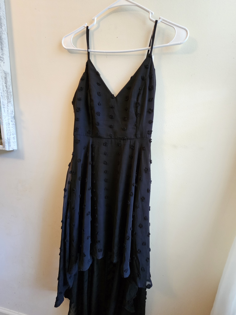 Black Spaghetti Strap V-Neck Dress